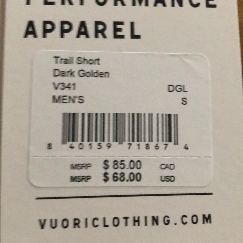 NWT ⛰ Vuori | Trail Short - Dark Golden - Picture 13 of 14